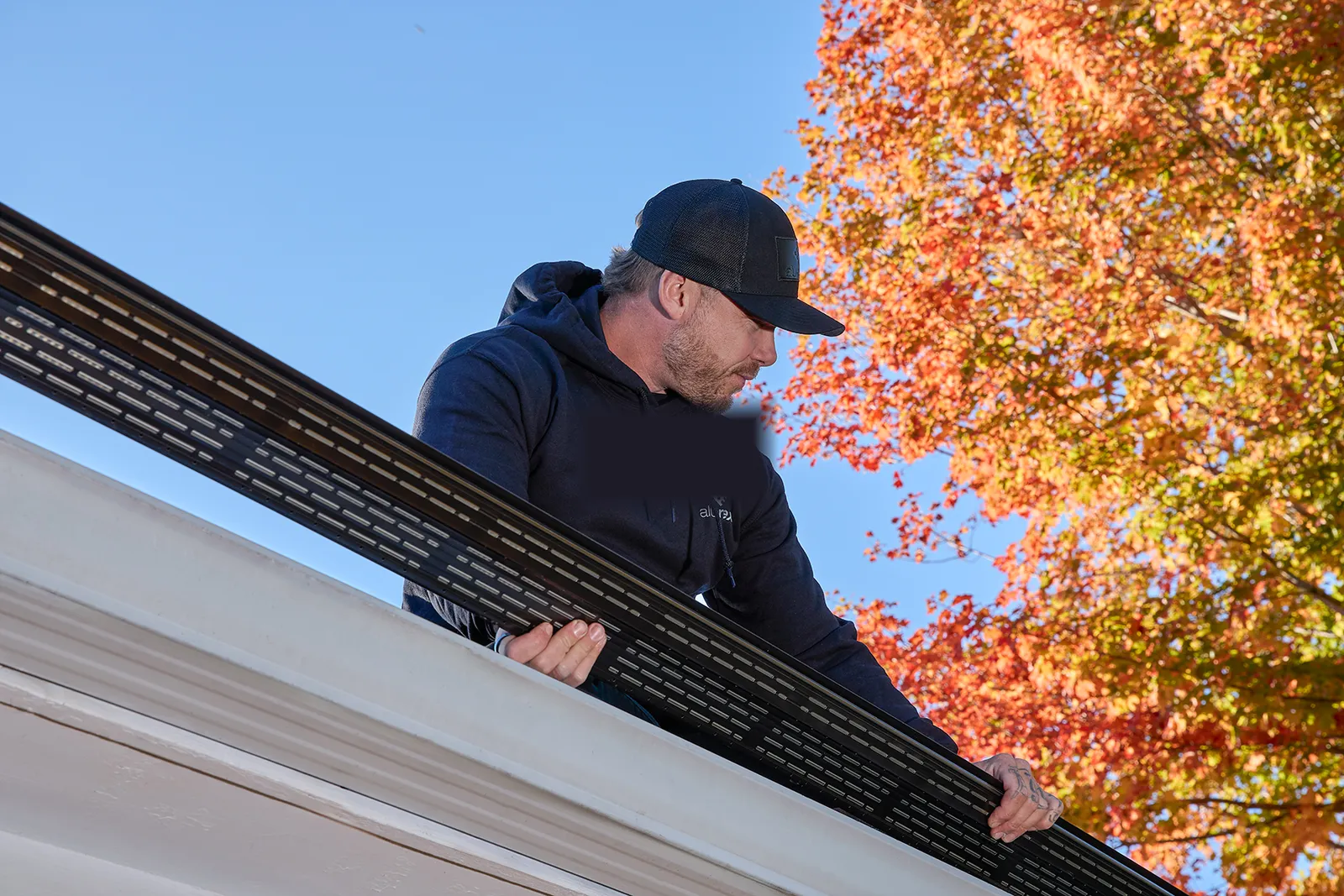 Seamless gutter installation on a residential home — Elevated Gutter Protection, Greenville SC
